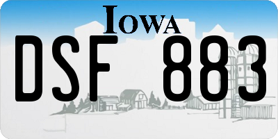 IA license plate DSF883