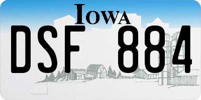 IA license plate DSF884