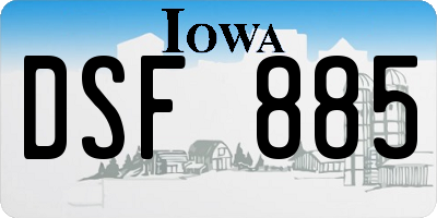 IA license plate DSF885