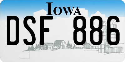IA license plate DSF886
