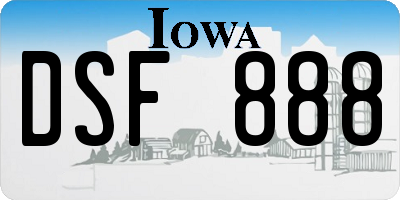 IA license plate DSF888