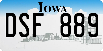 IA license plate DSF889