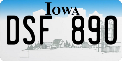 IA license plate DSF890