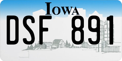 IA license plate DSF891