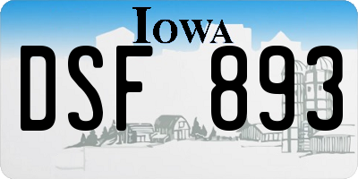 IA license plate DSF893