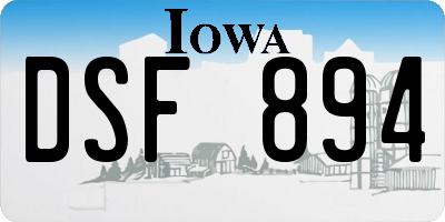 IA license plate DSF894