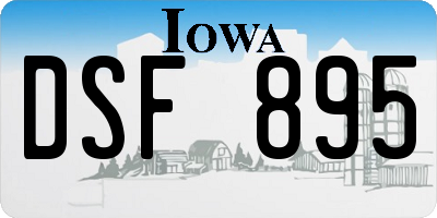 IA license plate DSF895