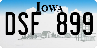 IA license plate DSF899