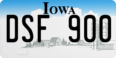 IA license plate DSF900