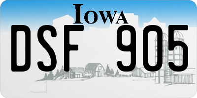 IA license plate DSF905