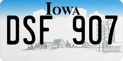 IA license plate DSF907