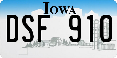IA license plate DSF910