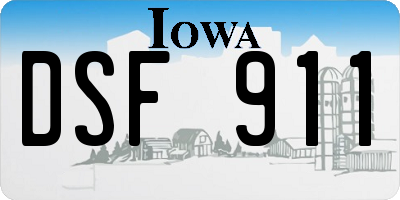 IA license plate DSF911