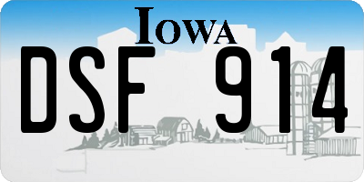 IA license plate DSF914