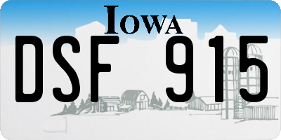 IA license plate DSF915