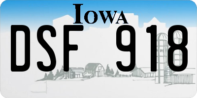 IA license plate DSF918