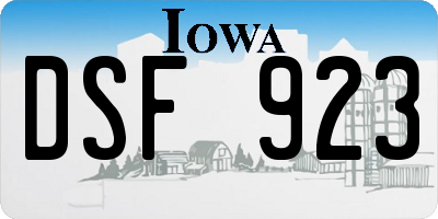 IA license plate DSF923