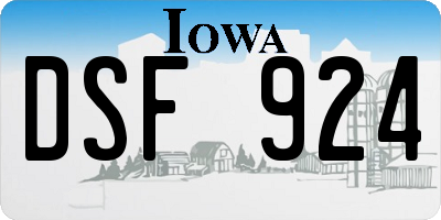 IA license plate DSF924
