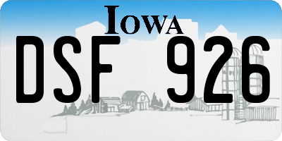 IA license plate DSF926