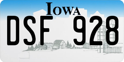 IA license plate DSF928