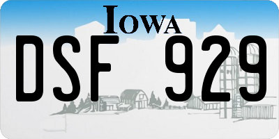 IA license plate DSF929