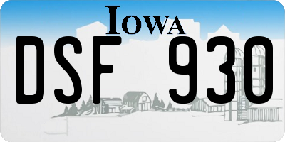 IA license plate DSF930