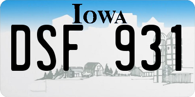 IA license plate DSF931