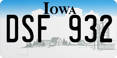IA license plate DSF932