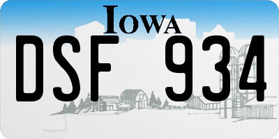 IA license plate DSF934