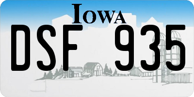 IA license plate DSF935