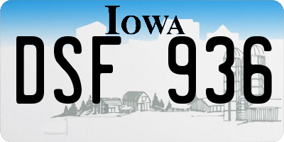 IA license plate DSF936