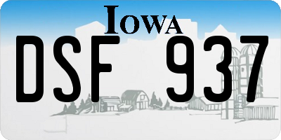 IA license plate DSF937