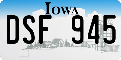 IA license plate DSF945