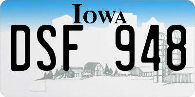 IA license plate DSF948