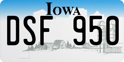 IA license plate DSF950