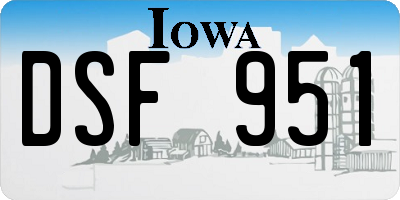 IA license plate DSF951