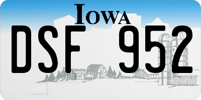 IA license plate DSF952