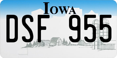 IA license plate DSF955