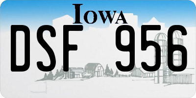 IA license plate DSF956