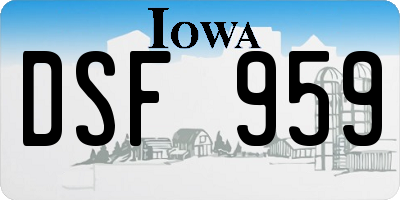 IA license plate DSF959