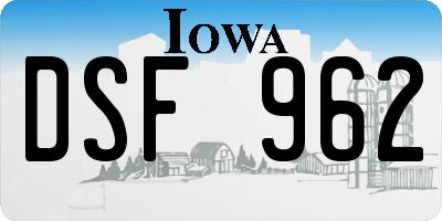 IA license plate DSF962