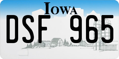 IA license plate DSF965