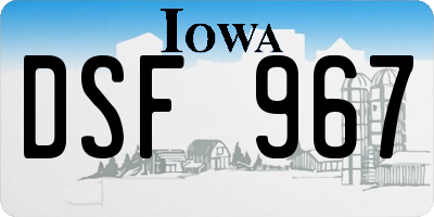 IA license plate DSF967
