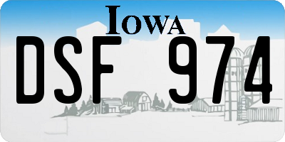 IA license plate DSF974