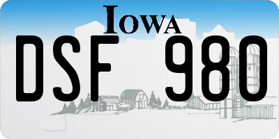 IA license plate DSF980