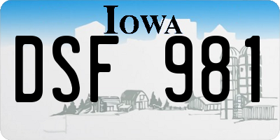 IA license plate DSF981