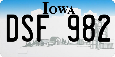 IA license plate DSF982