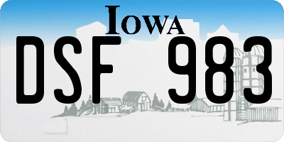 IA license plate DSF983