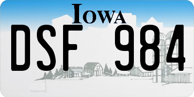IA license plate DSF984