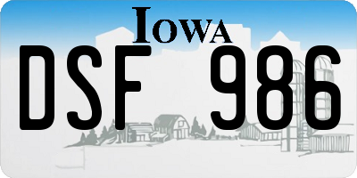 IA license plate DSF986